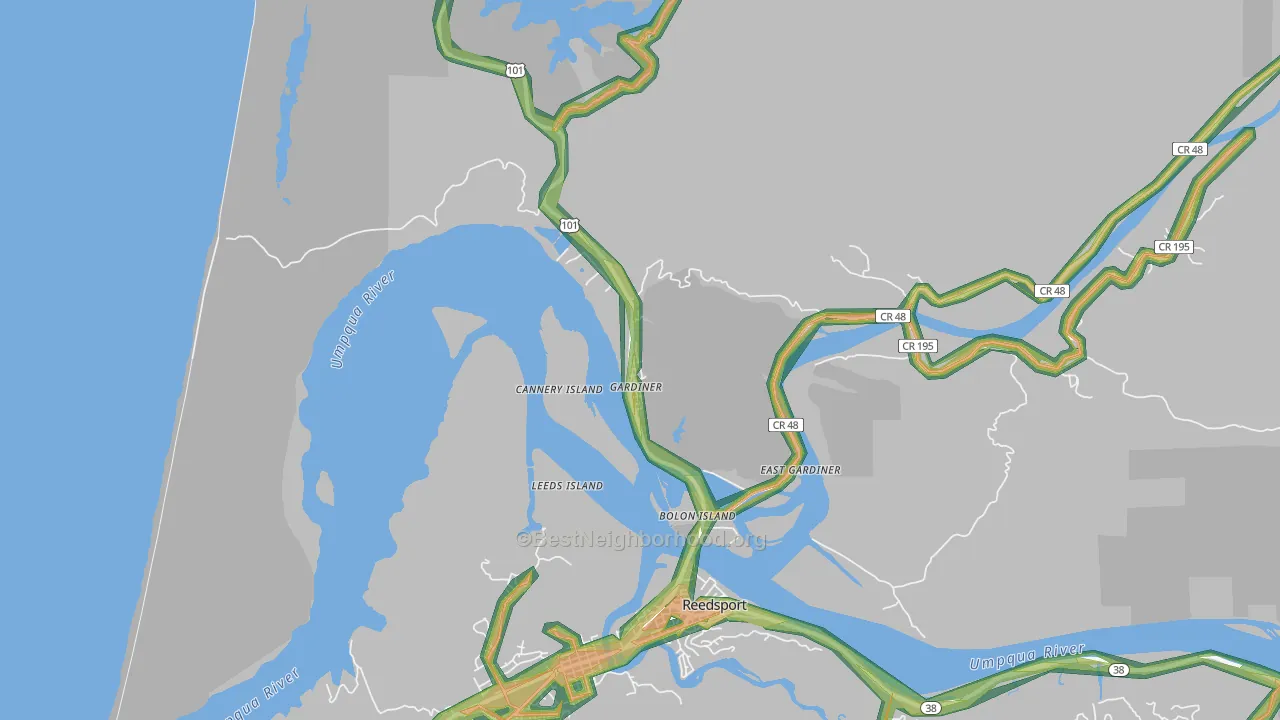 97441, OR Map of Noise Levels in 97441