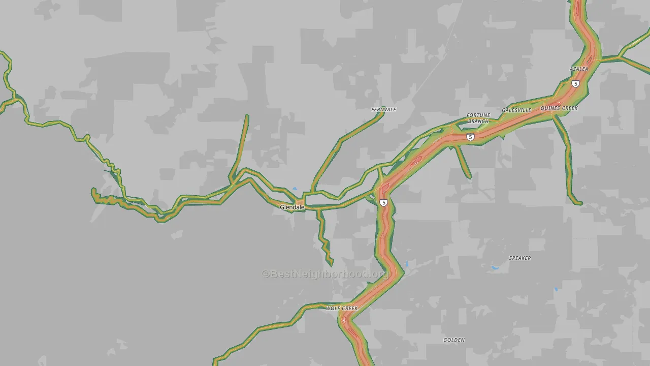 97442, OR Map of Noise Levels in 97442