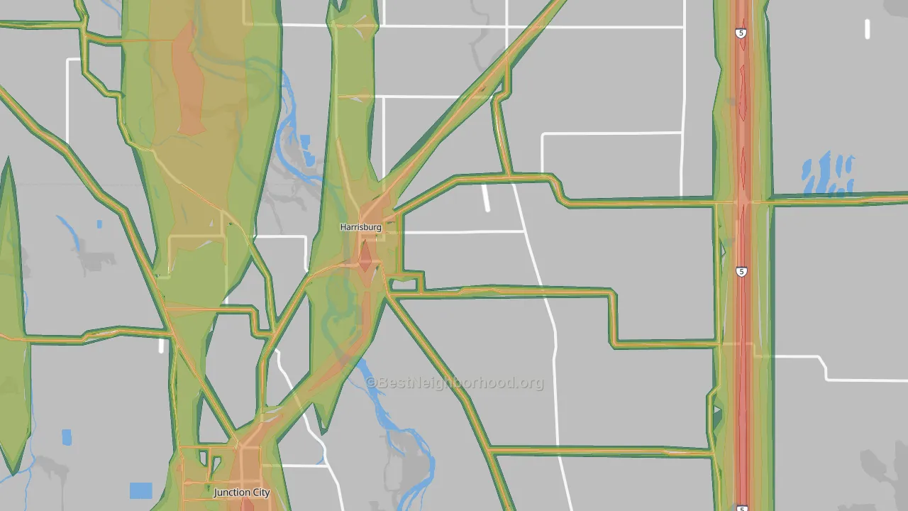 97446, OR Map of Noise Levels in 97446