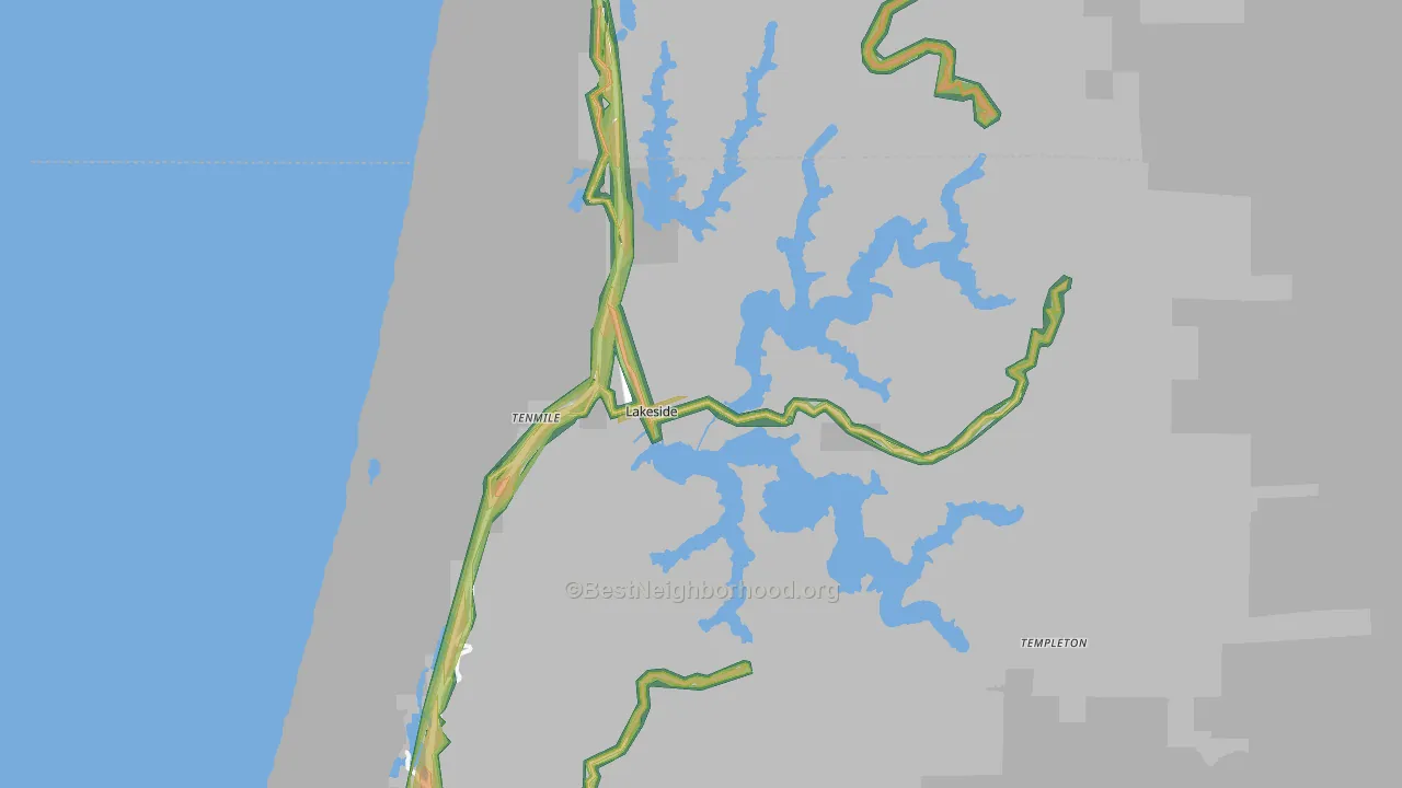 97449, OR Map of Noise Levels in 97449