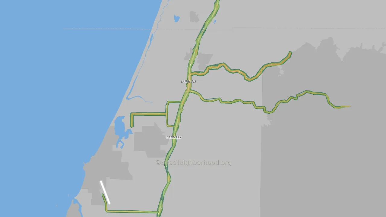 97450, OR Map of Noise Levels in 97450