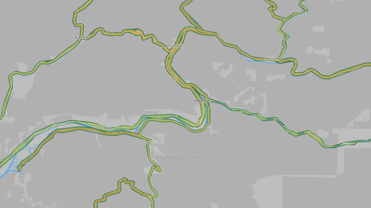 97453, OR Map of Noise Levels in 97453