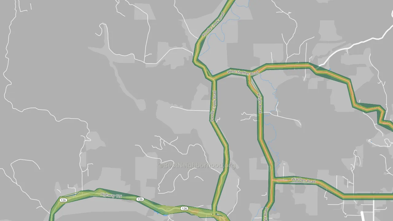 97461, OR Map of Noise Levels in 97461