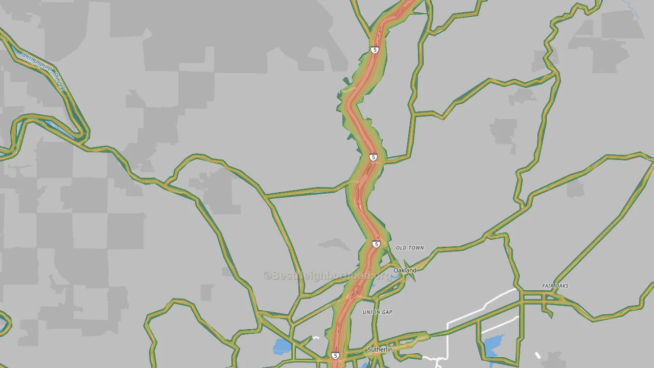97462, OR Map of Noise Levels in 97462