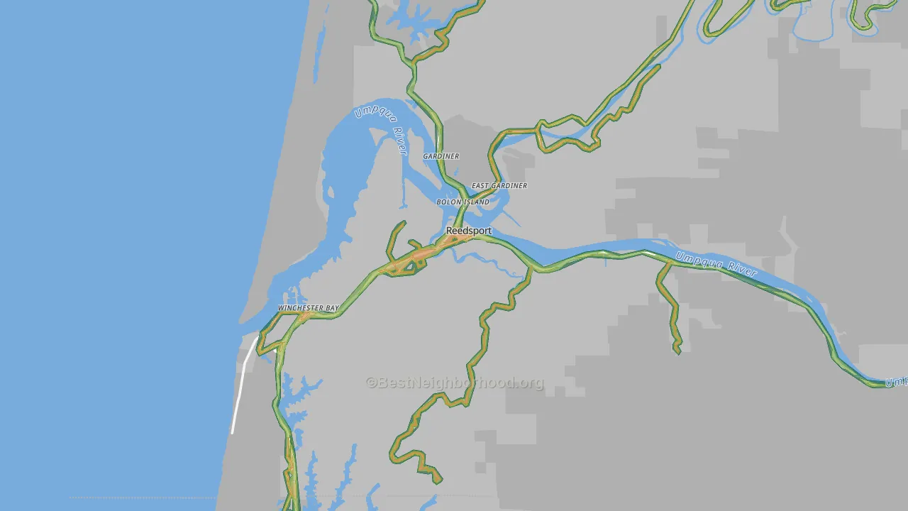 97467, OR Map of Noise Levels in 97467