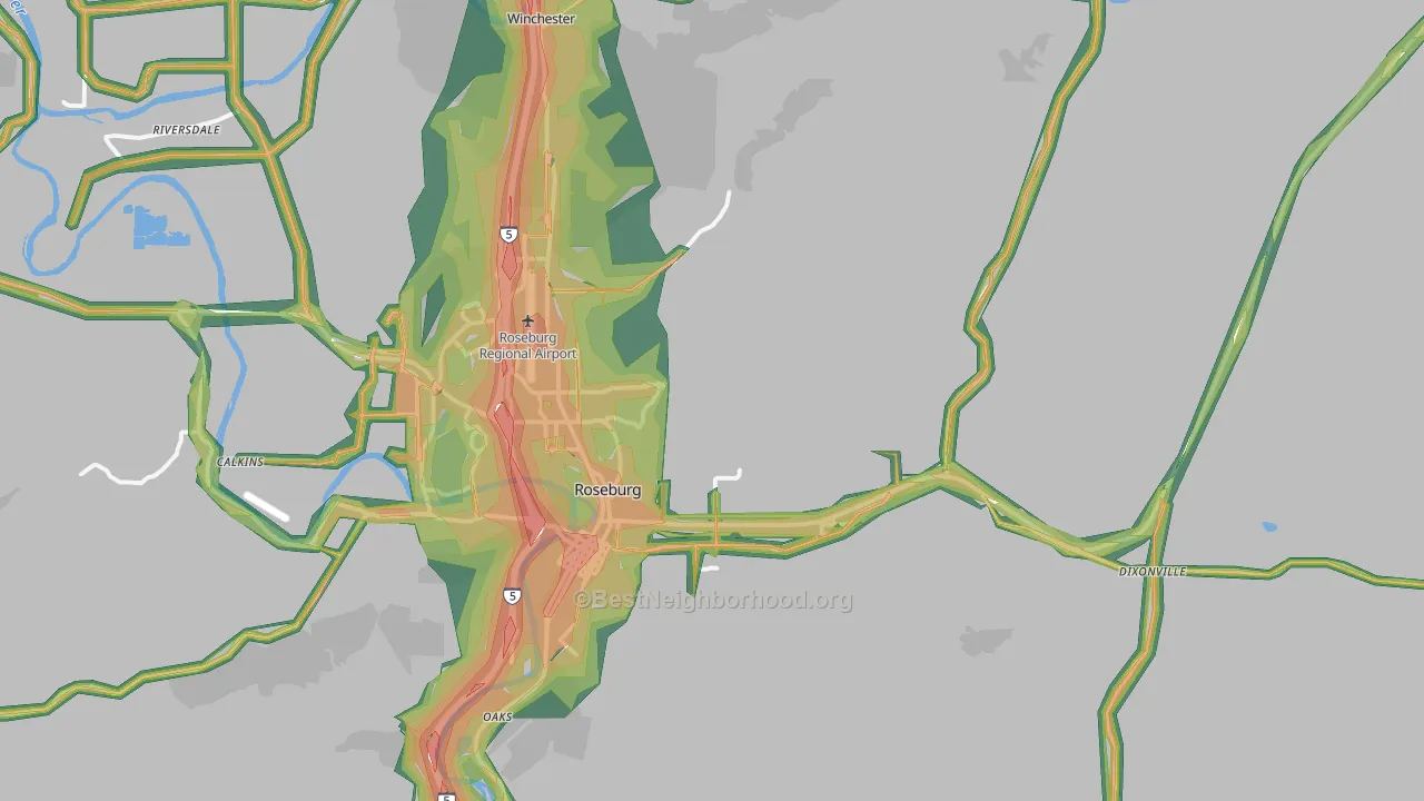 97470, OR Map of Noise Levels in 97470