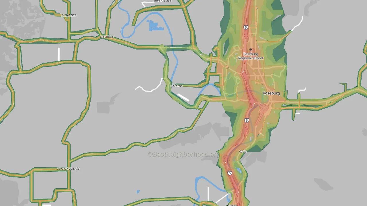 97471, OR Map of Noise Levels in 97471