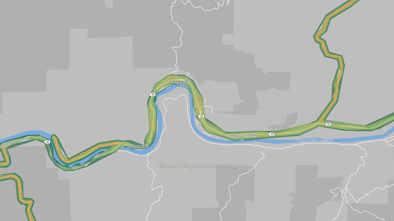 97473, OR Map of Noise Levels in 97473