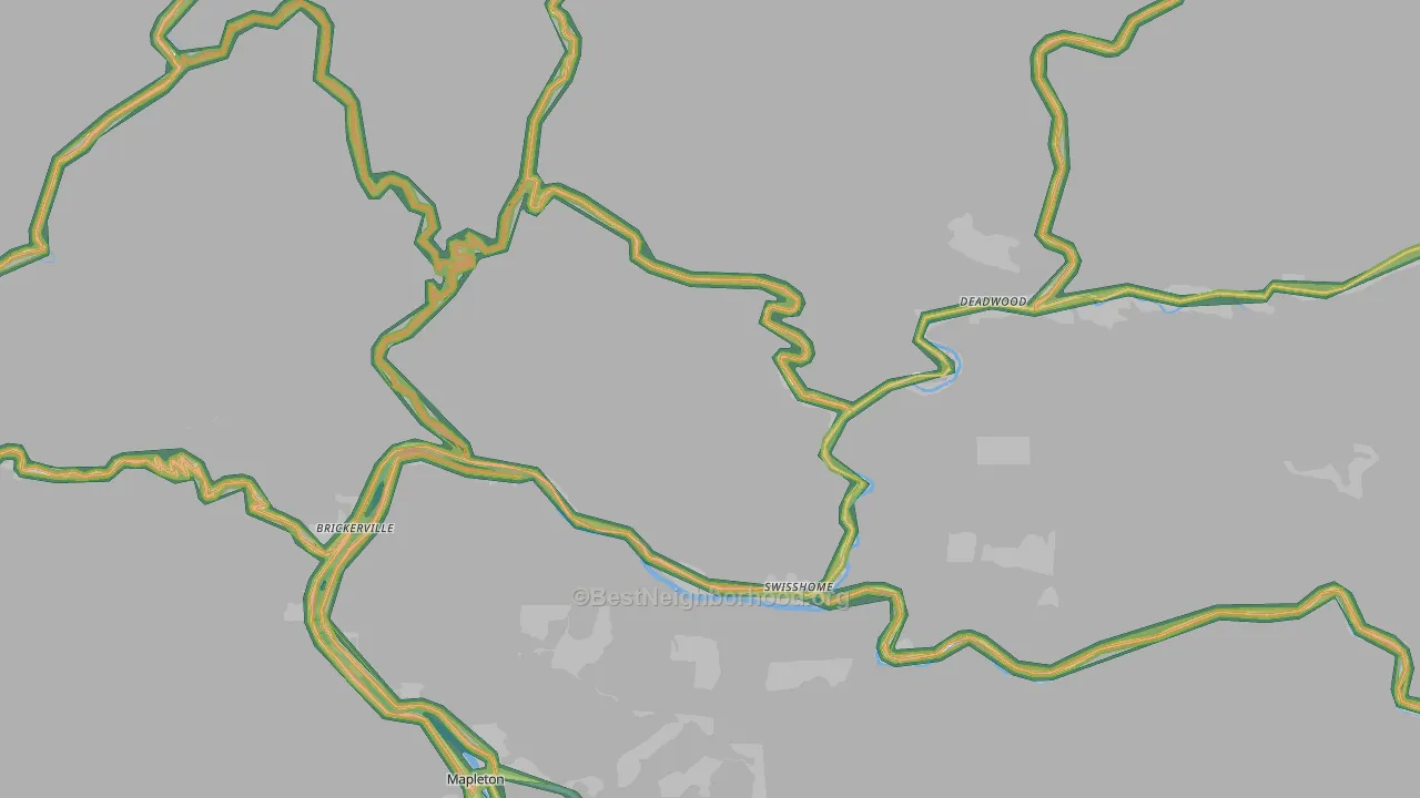 97480, OR Map of Noise Levels in 97480