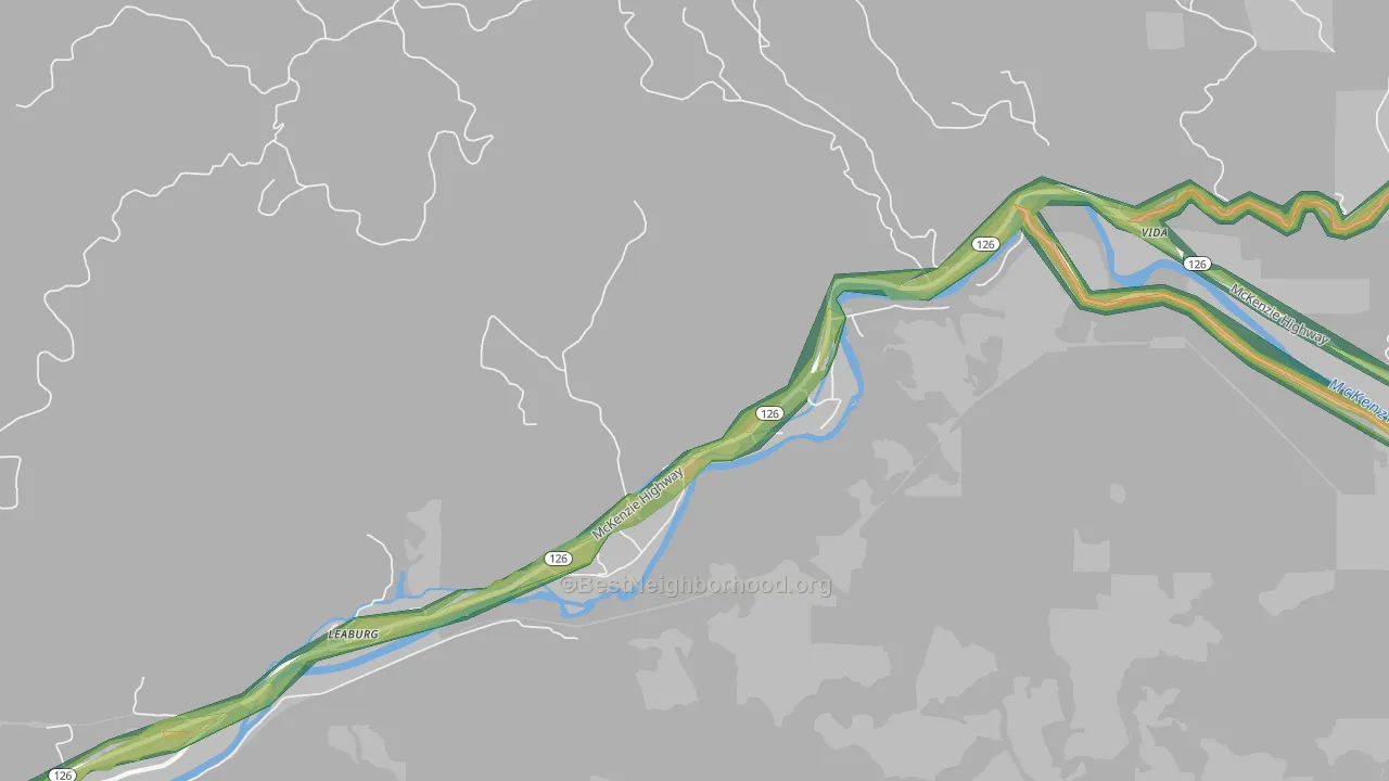 97489, OR Map of Noise Levels in 97489