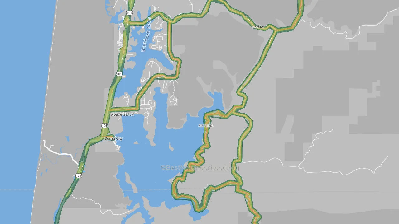 97493, OR Map of Noise Levels in 97493