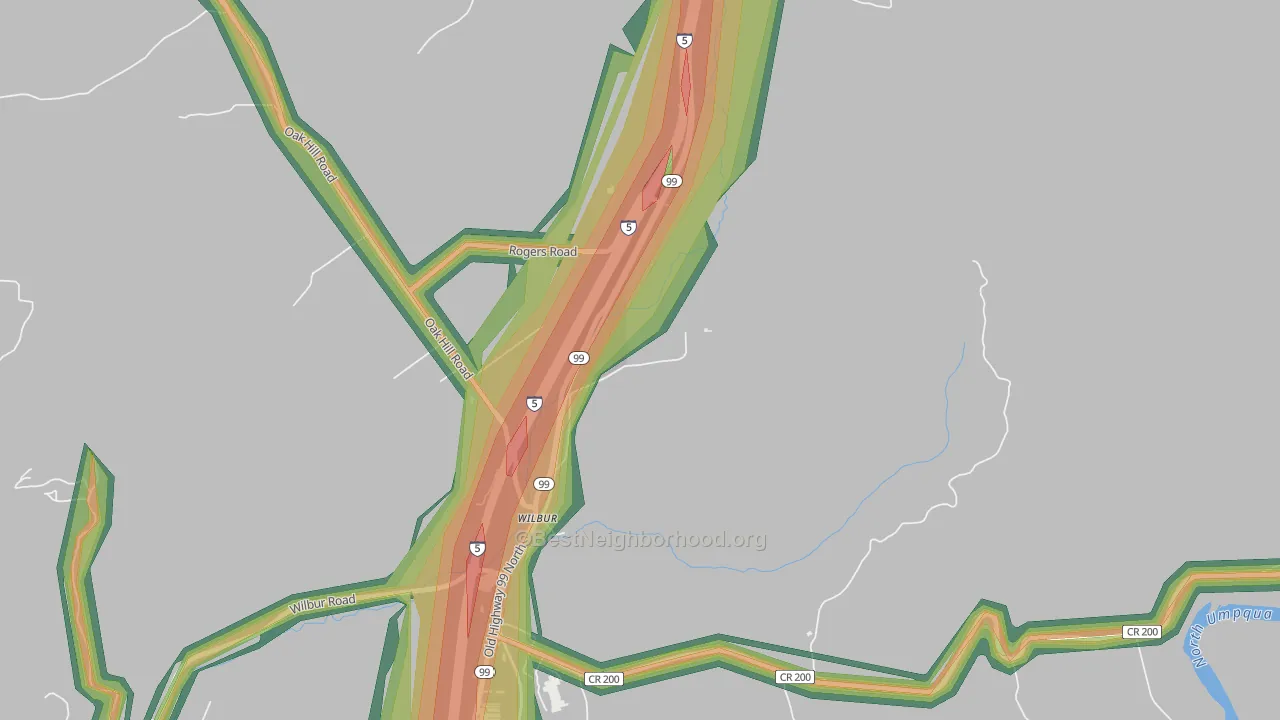 97494, OR Map of Noise Levels in 97494