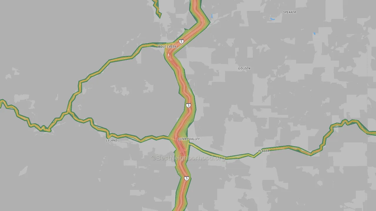 97497, OR Map of Noise Levels in 97497