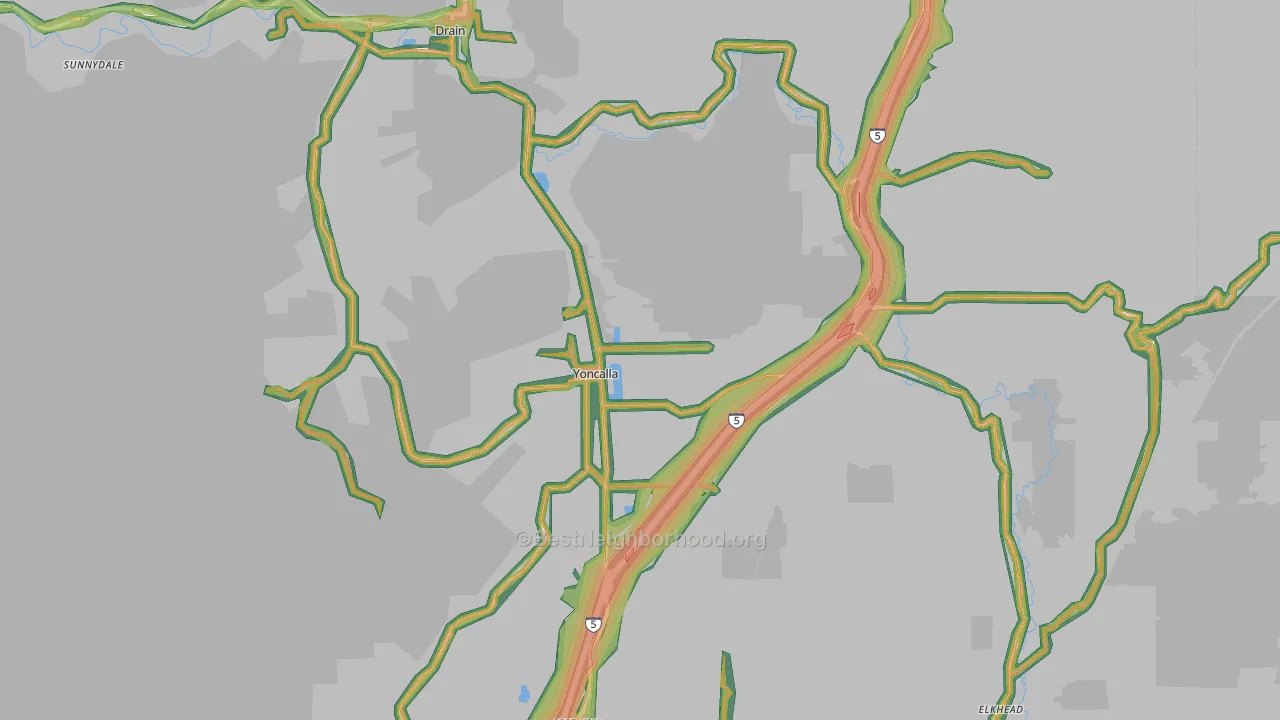 97499, OR Map of Noise Levels in 97499