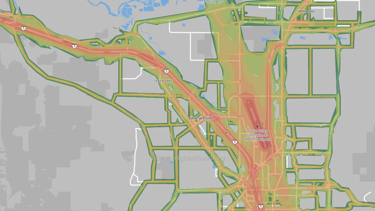 97502, OR Map of Noise Levels in 97502