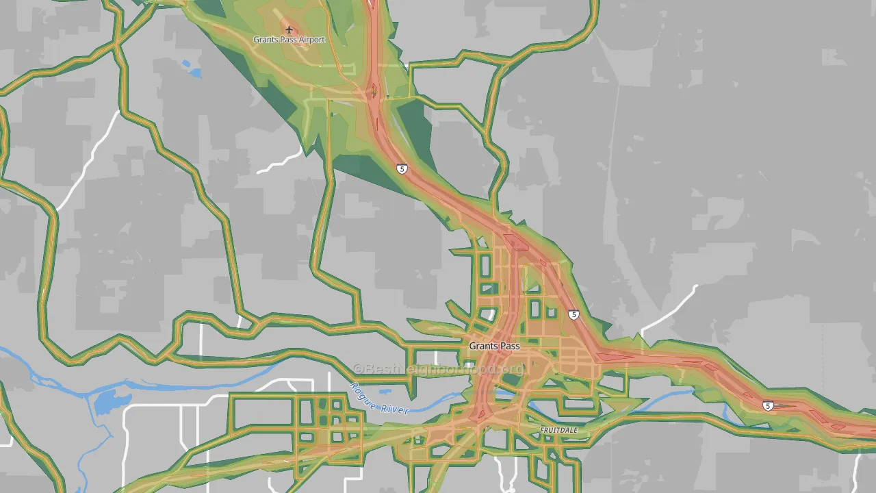 97526, OR Map of Noise Levels in 97526