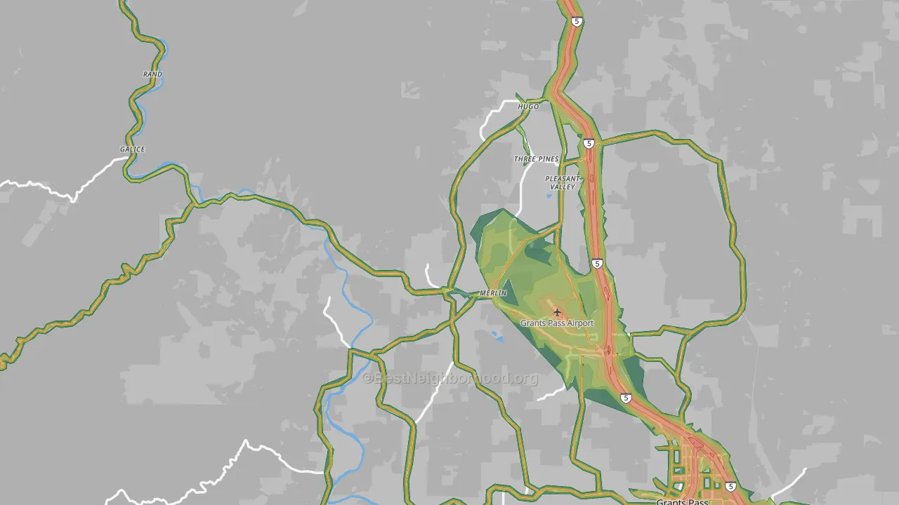 97532, OR Map of Noise Levels in 97532