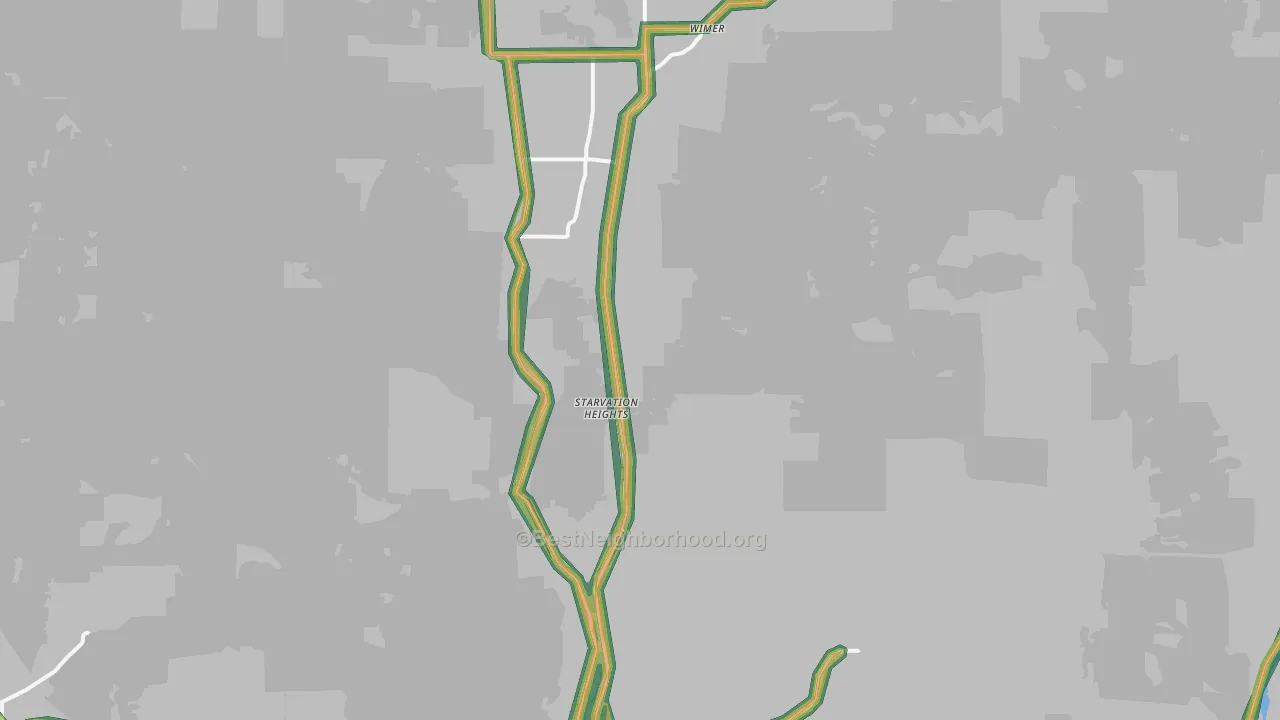 97537, OR Map of Noise Levels in 97537