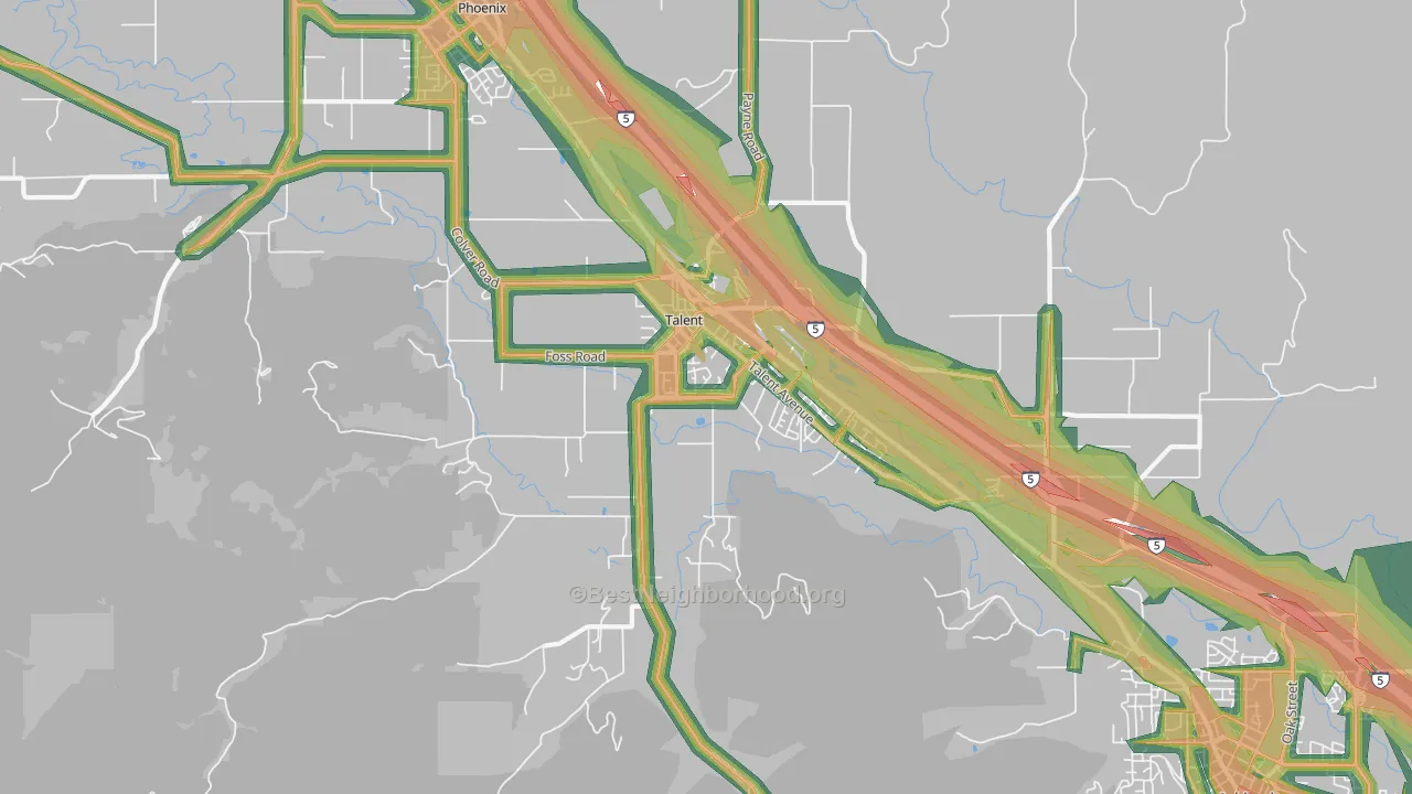 97540, OR Map of Noise Levels in 97540