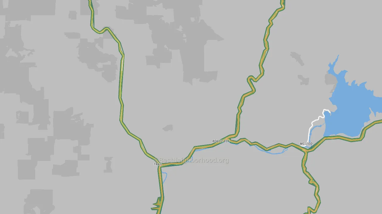 97541, OR Map of Noise Levels in 97541