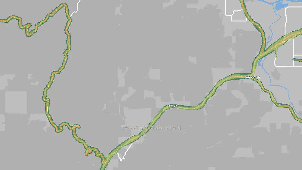 97543, OR Map of Noise Levels in 97543