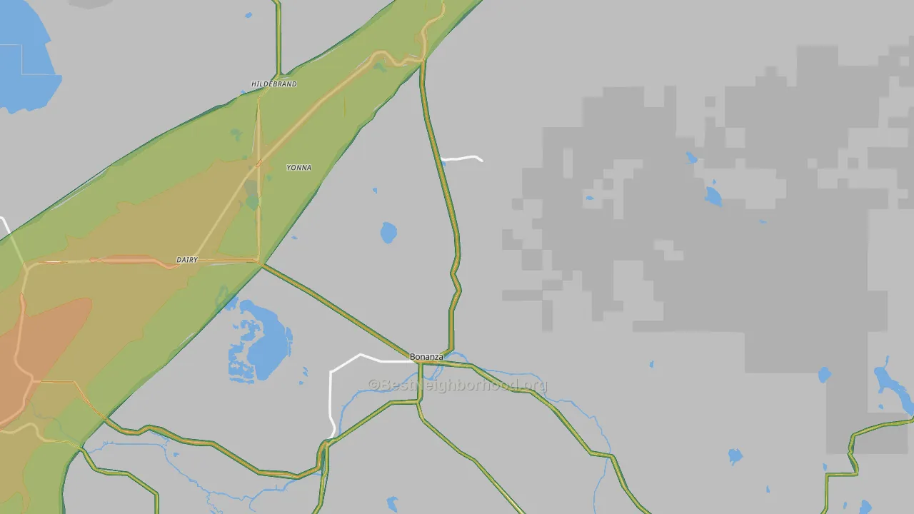 97623, OR Map of Noise Levels in 97623
