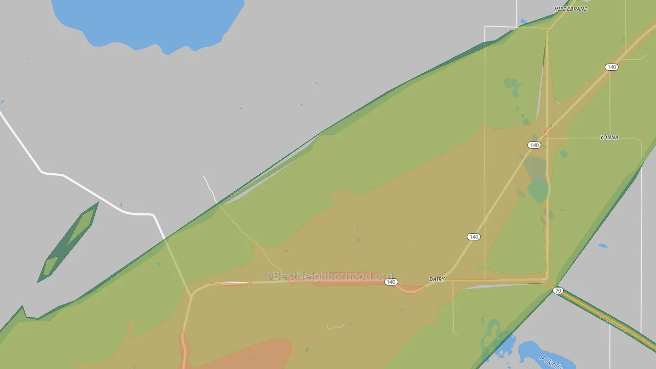 97625, OR Map of Noise Levels in 97625