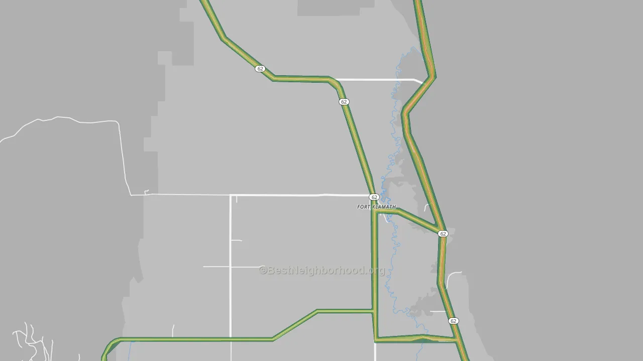 97626, OR Map of Noise Levels in 97626
