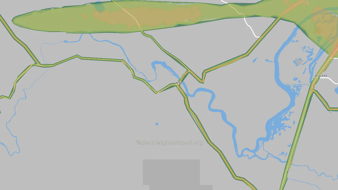 97627, OR Map of Noise Levels in 97627