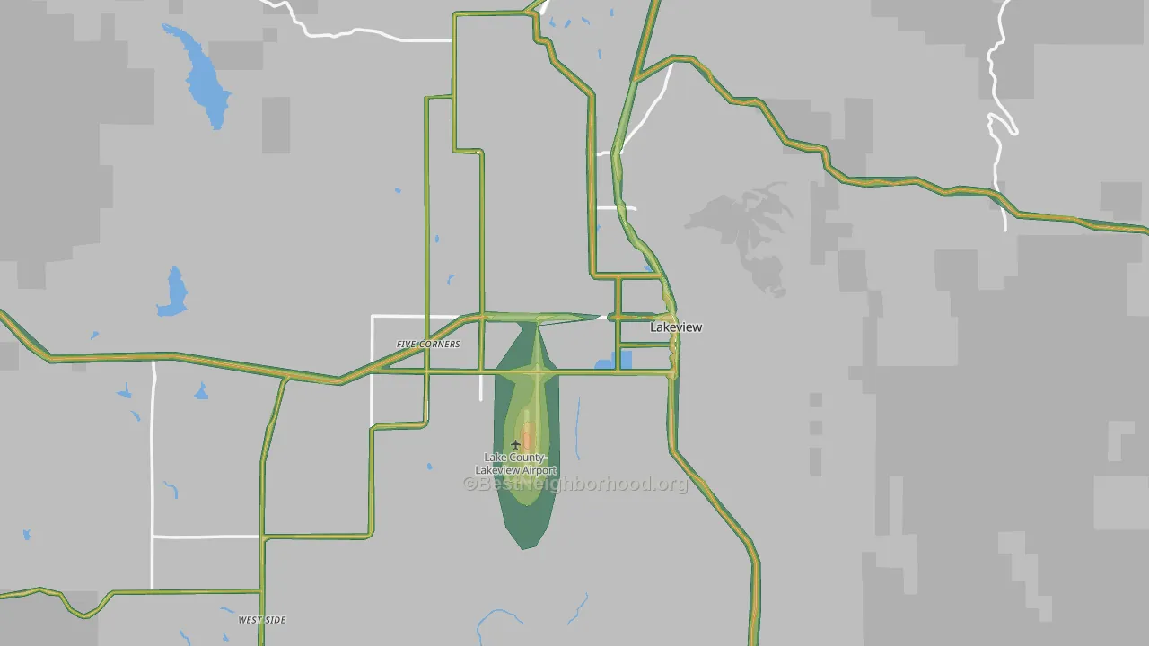 97630, OR Map of Noise Levels in 97630