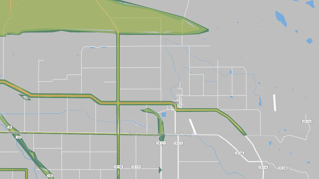 97632, OR Map of Noise Levels in 97632