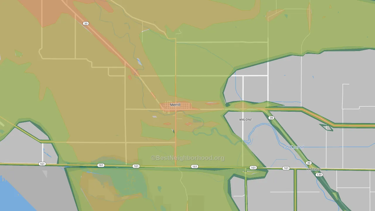 97633, OR Map of Noise Levels in 97633