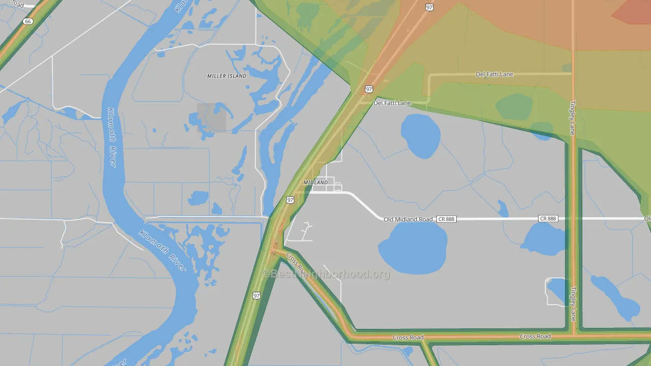 97634, OR Map of Noise Levels in 97634