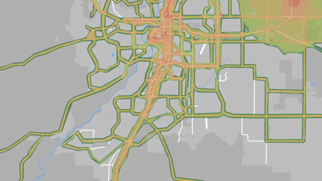 97702, OR Map of Noise Levels in 97702