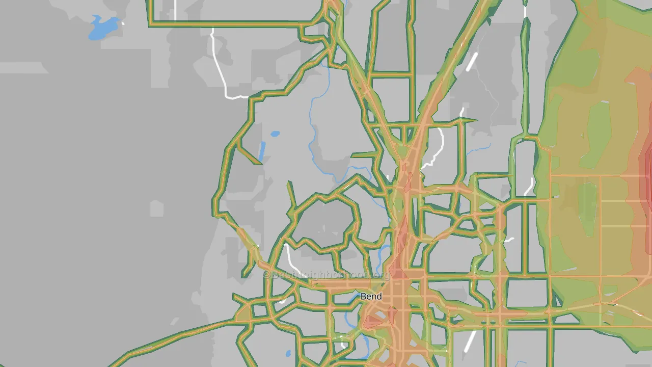 97703, OR Map of Noise Levels in 97703