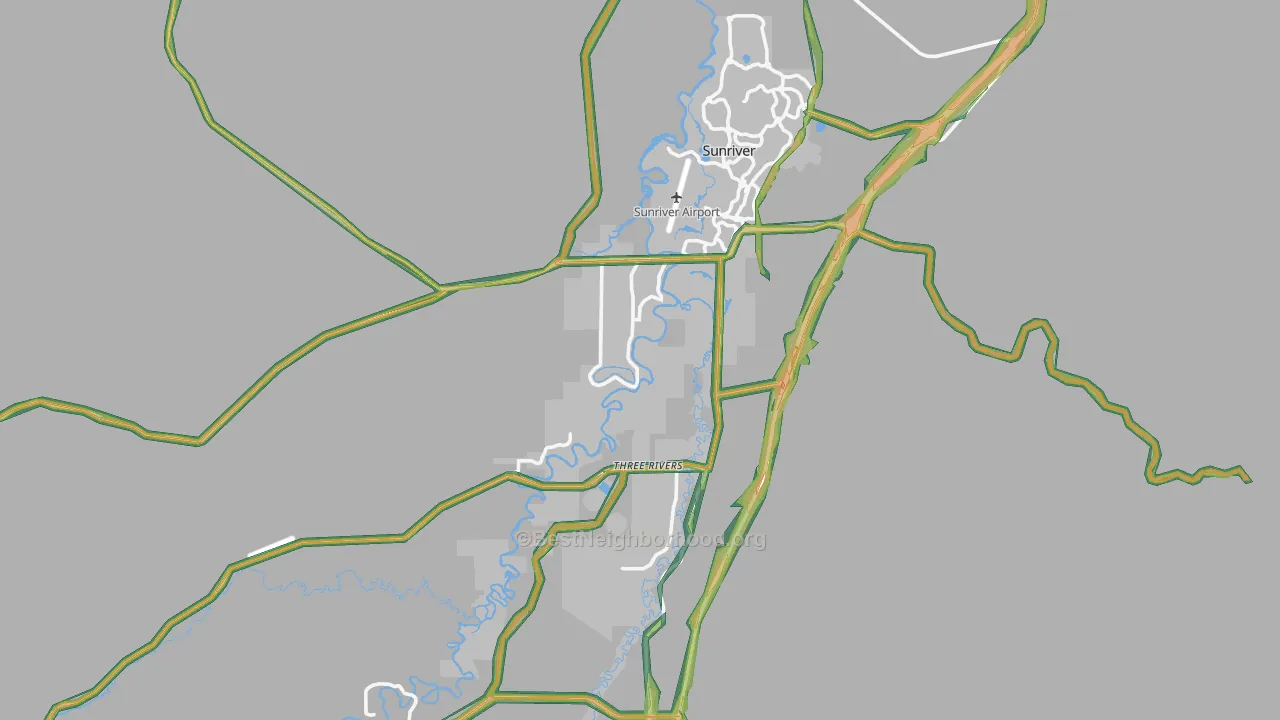 97707, OR Map of Noise Levels in 97707