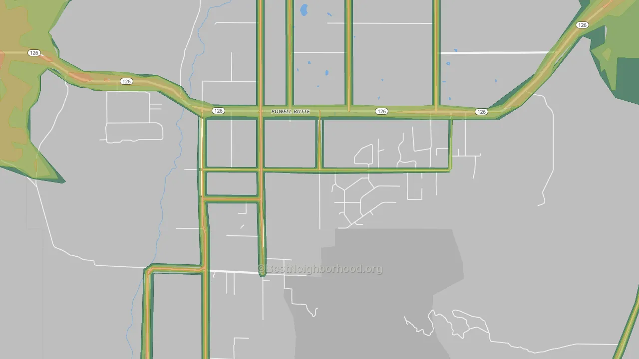 97753, OR Map of Noise Levels in 97753