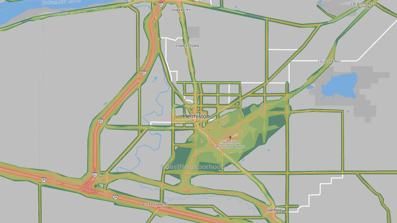 97838, OR Map of Noise Levels in 97838