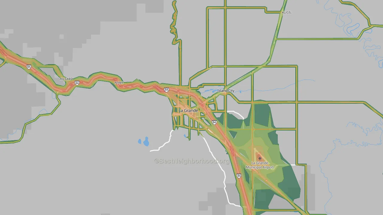 97850, OR Map of Noise Levels in 97850