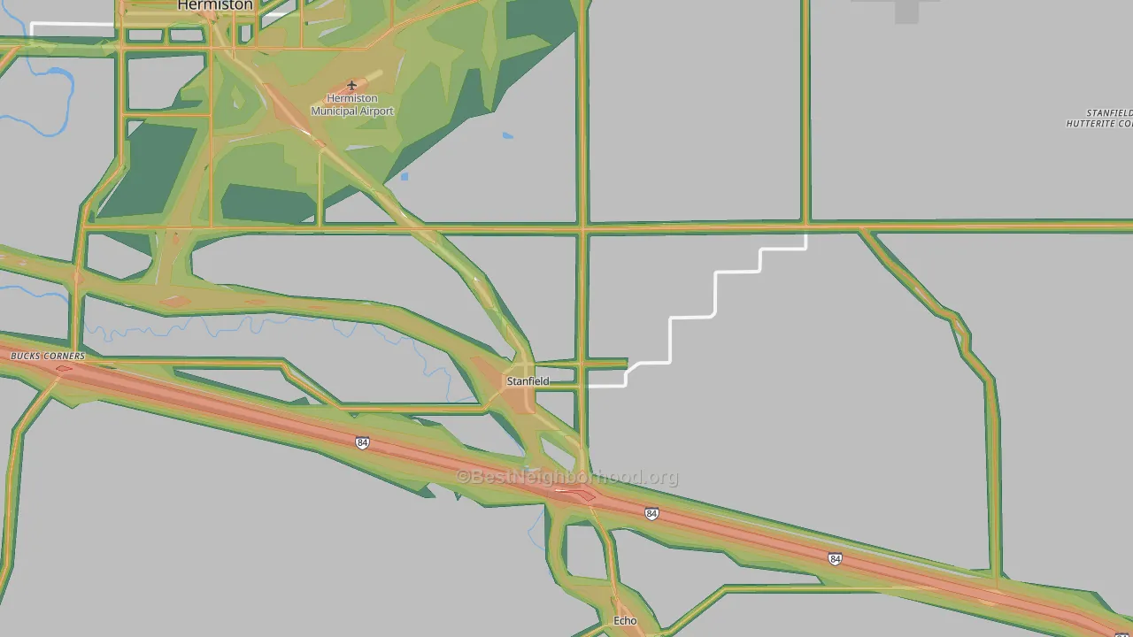 97875, OR Map of Noise Levels in 97875