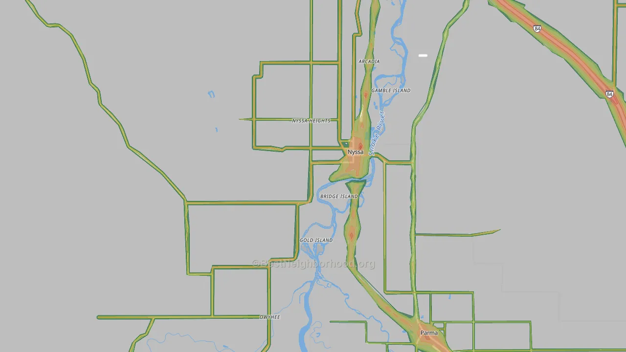 97913, OR Map of Noise Levels in 97913