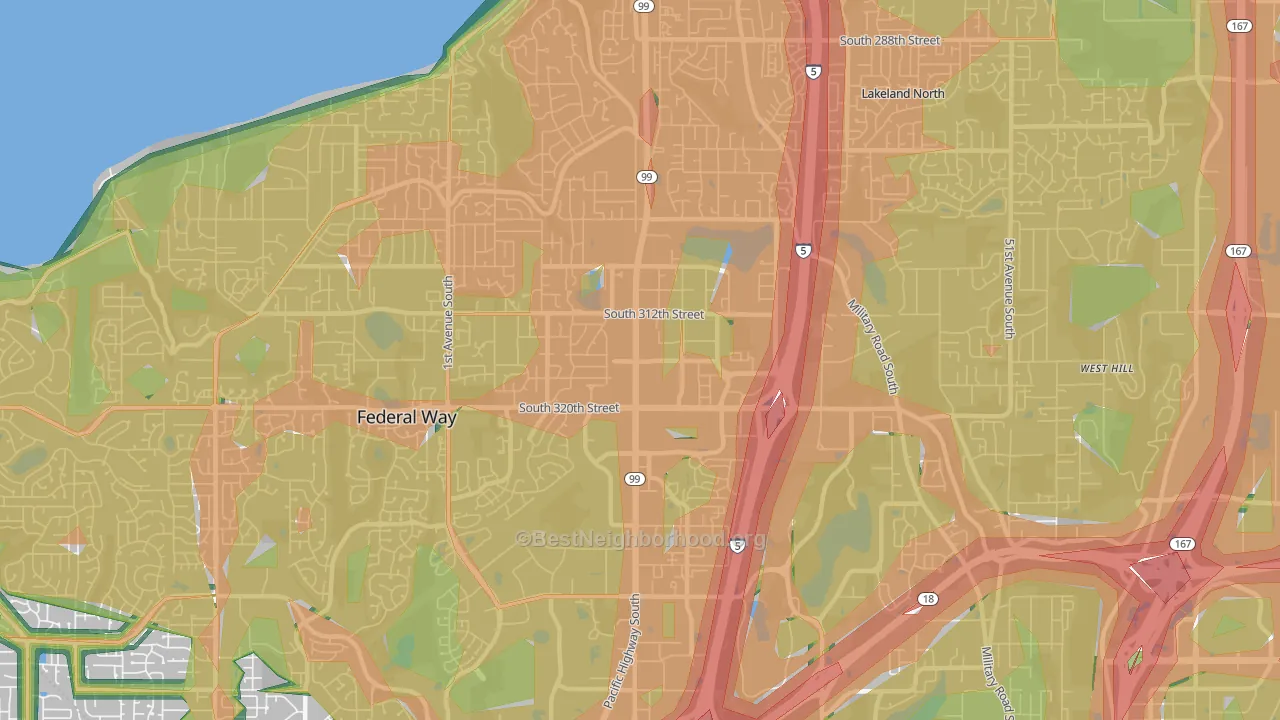 98003, WA Map of Noise Levels in 98003