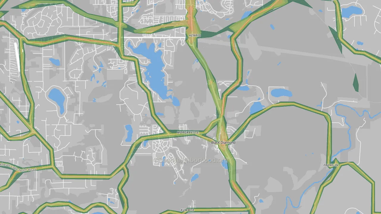 98010, WA Map of Noise Levels in 98010