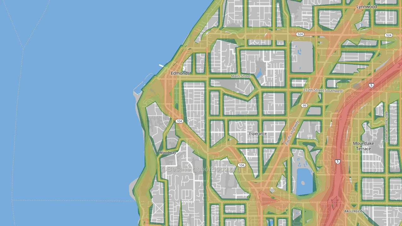 98020, WA Map of Noise Levels in 98020