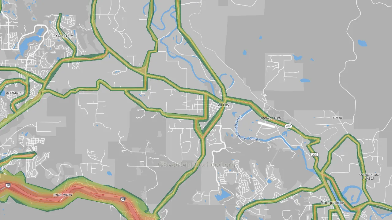 98024, WA Map of Noise Levels in 98024