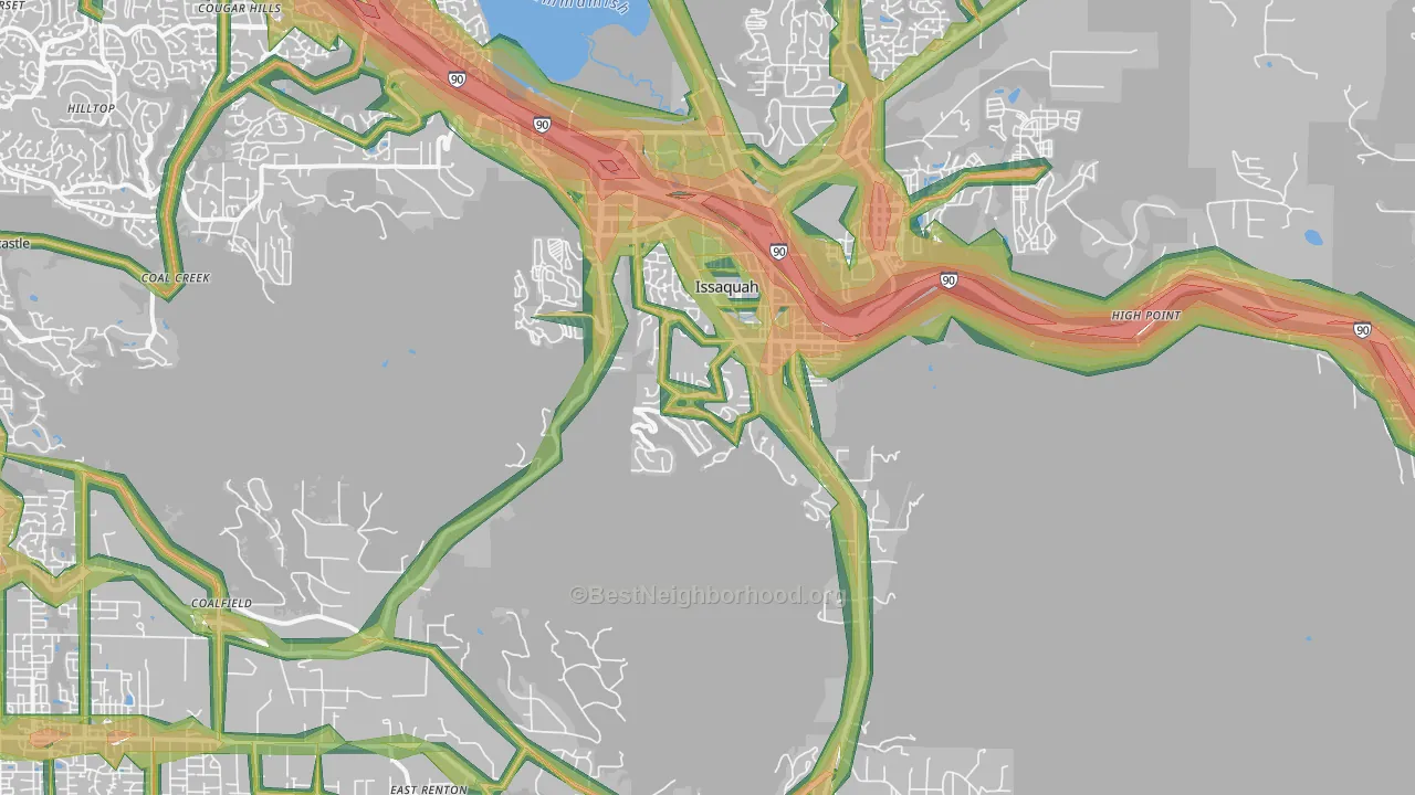 98027, WA Map of Noise Levels in 98027