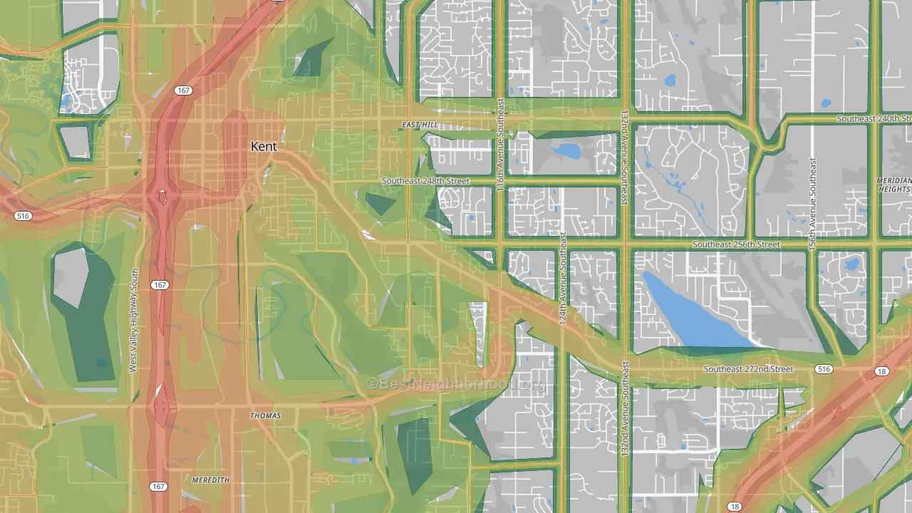 98030, WA Map of Noise Levels in 98030