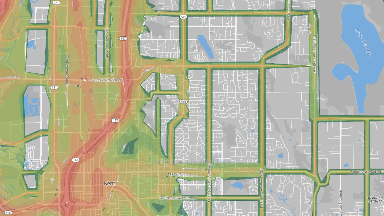 98031, WA Map of Noise Levels in 98031