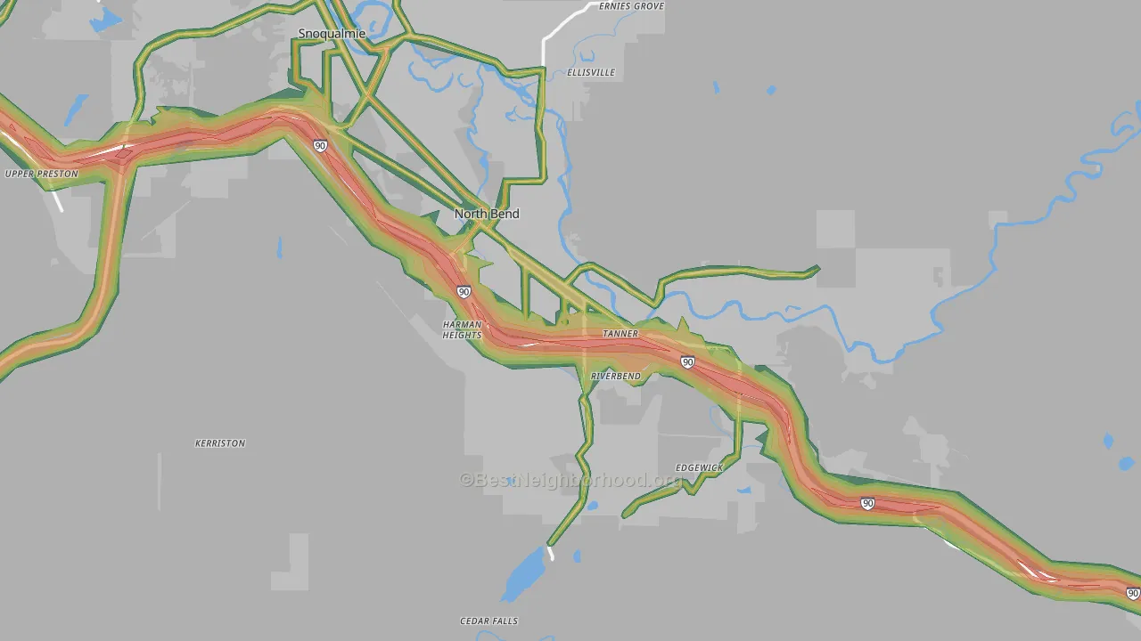 98045, WA Map of Noise Levels in 98045
