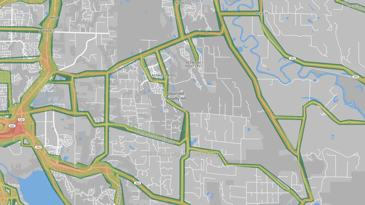 98053, WA Map of Noise Levels in 98053
